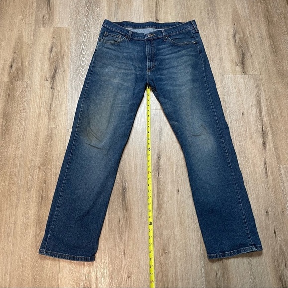 Wrangler Jeans Mens 36x32 Blue Denim Straight Leg Premium Quality Fits 38x30 - Picture 8 of 16